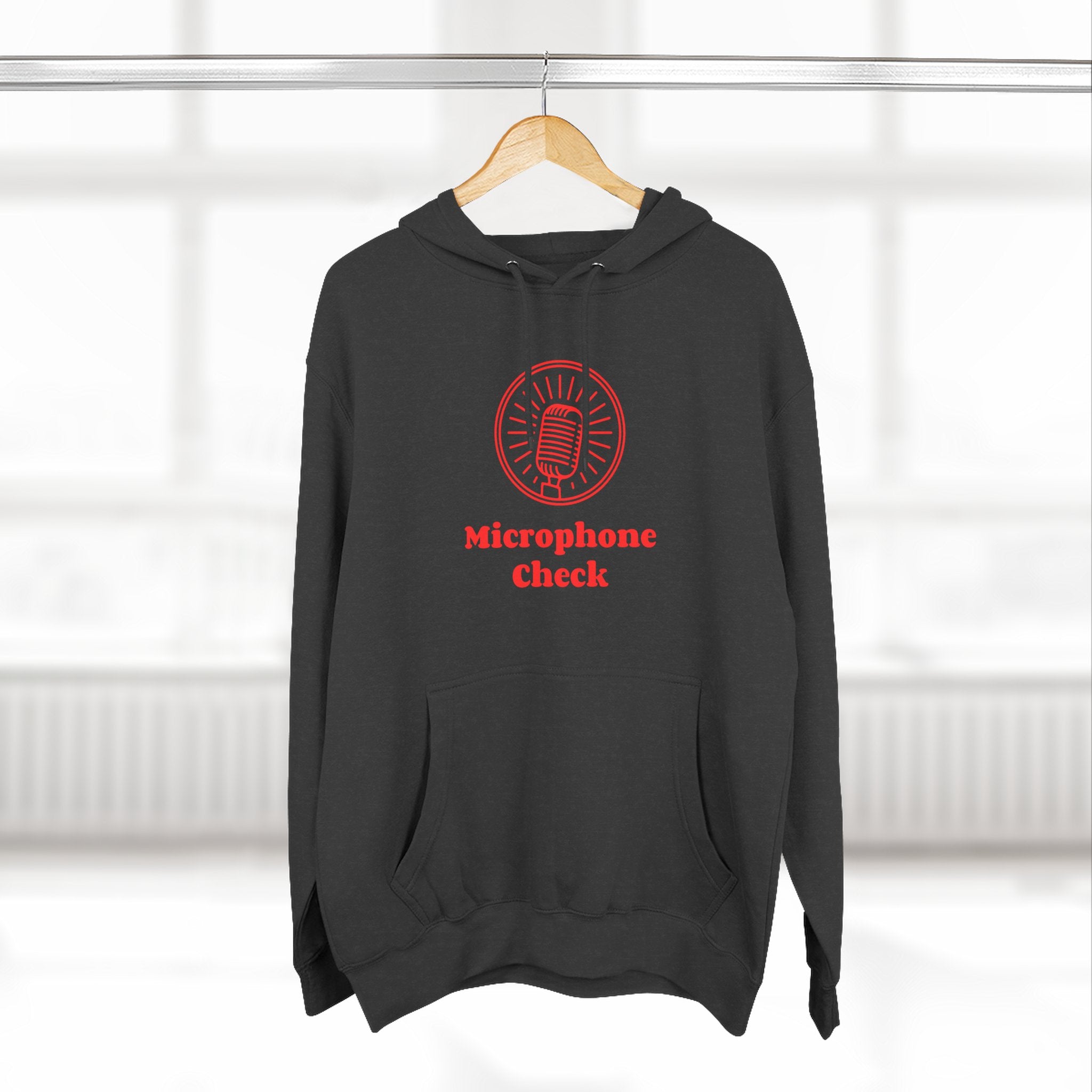 Microphone Check Three-Panel Fleece Hoodie