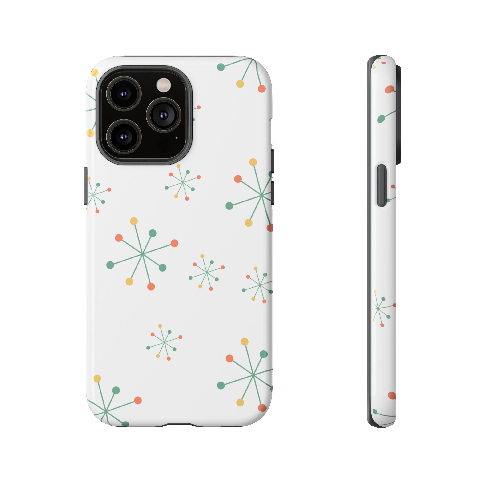 Mid-Century Modern Phone Case for iPhone, Samsung Galaxy, Google Pixel Retro Atomic Starburst Design, Durable Protection, Vintage Style