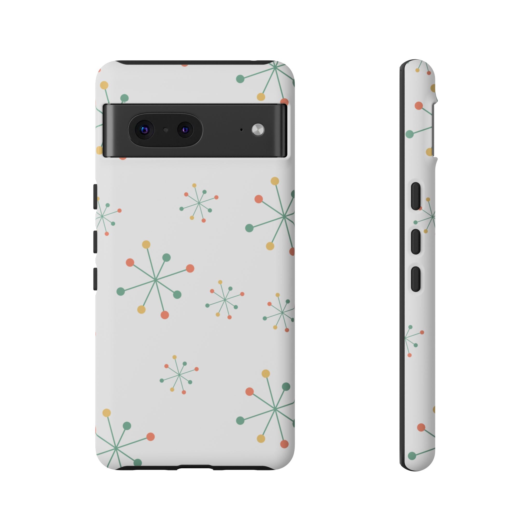 Mid-Century Modern Phone Case for iPhone, Samsung Galaxy, Google Pixel Retro Atomic Starburst Design, Durable Protection, Vintage Style