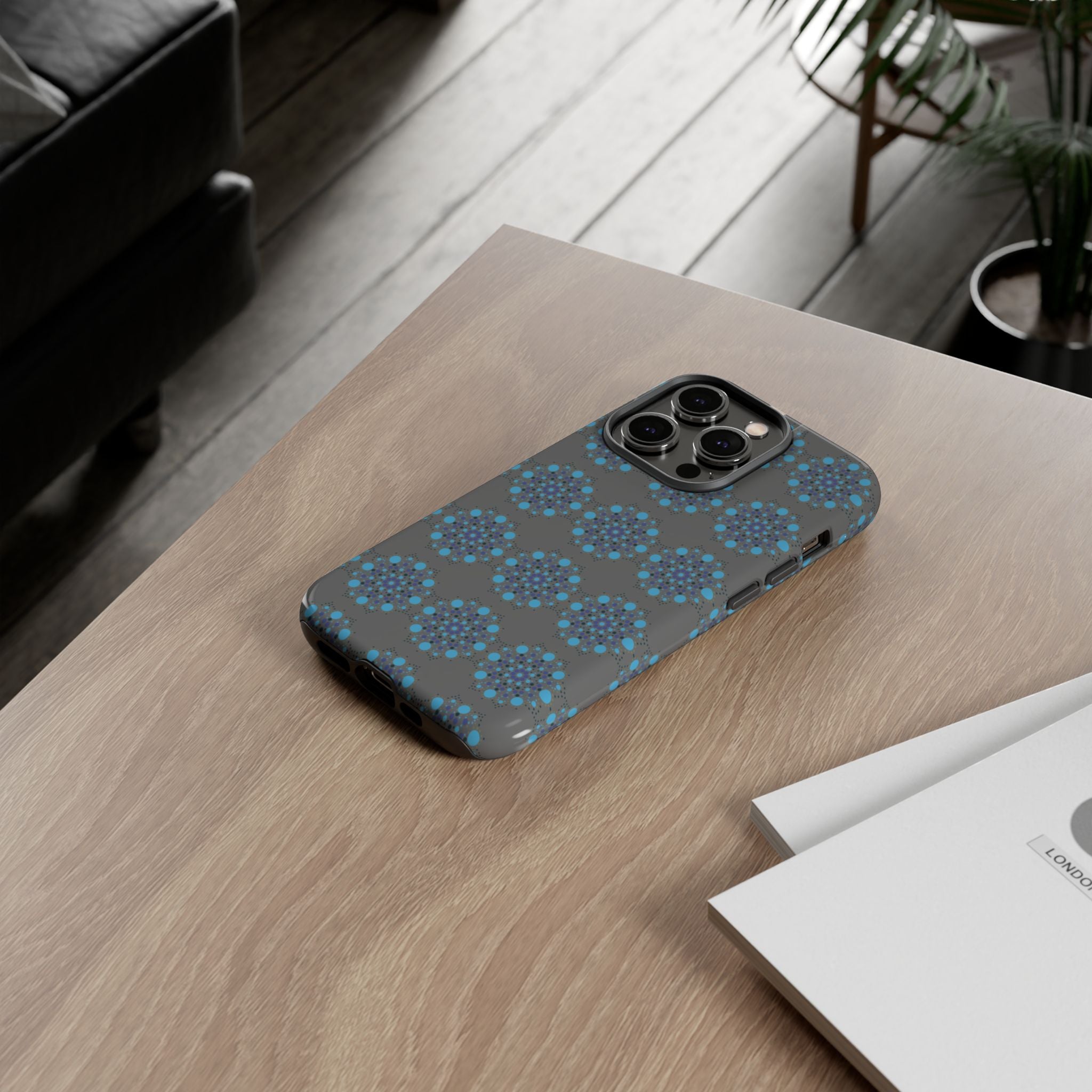 lue Geometric Phone Case for iPhone, Samsung, Google - Abstract Pattern, Protective Cover, Modern Art Phone Case, Gift for Her