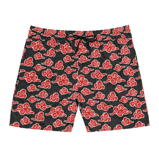 Red Clouds Men's Mid-Length Swim Shorts (AOP)