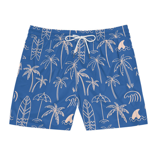 Beach Day Men's Mid-Length Swim Shorts Board Shorts Swimwear Men's Swim Trunks