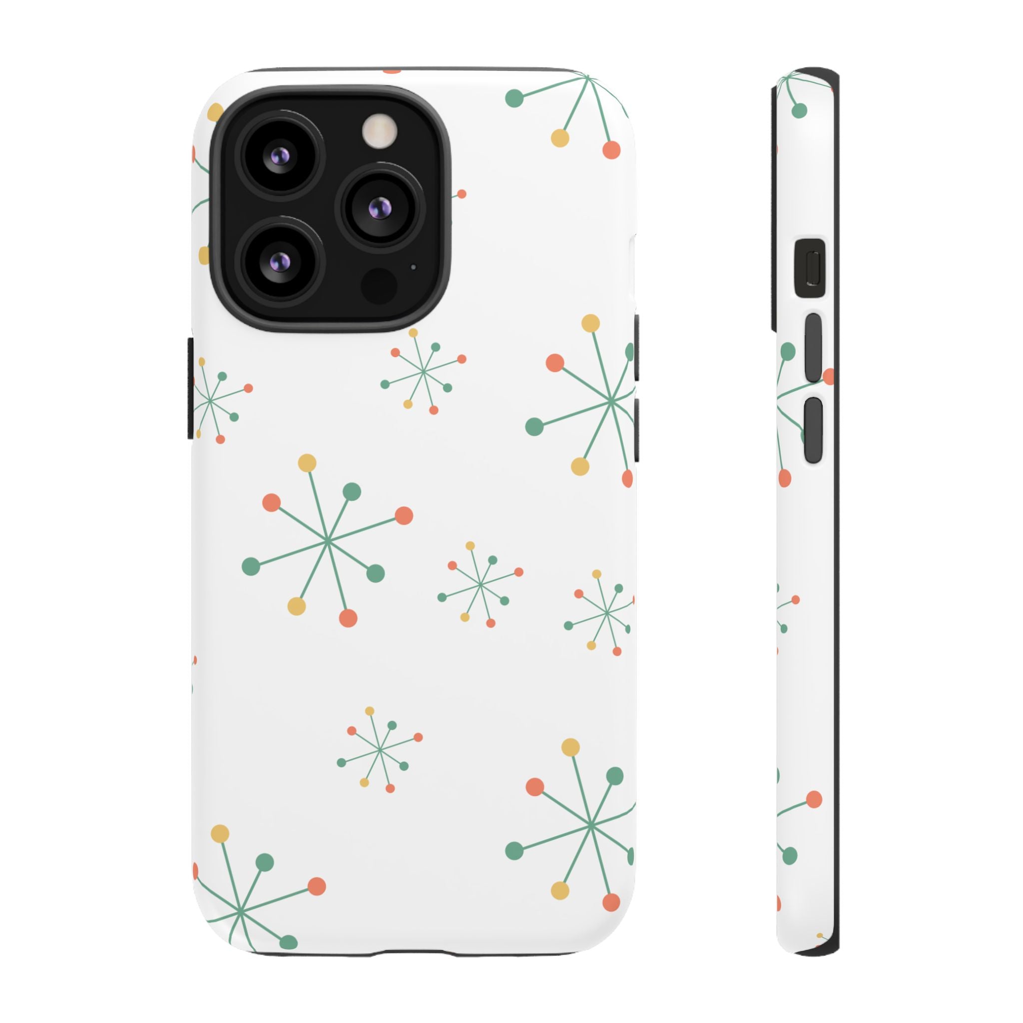 Mid-Century Modern Phone Case for iPhone, Samsung Galaxy, Google Pixel Retro Atomic Starburst Design, Durable Protection, Vintage Style