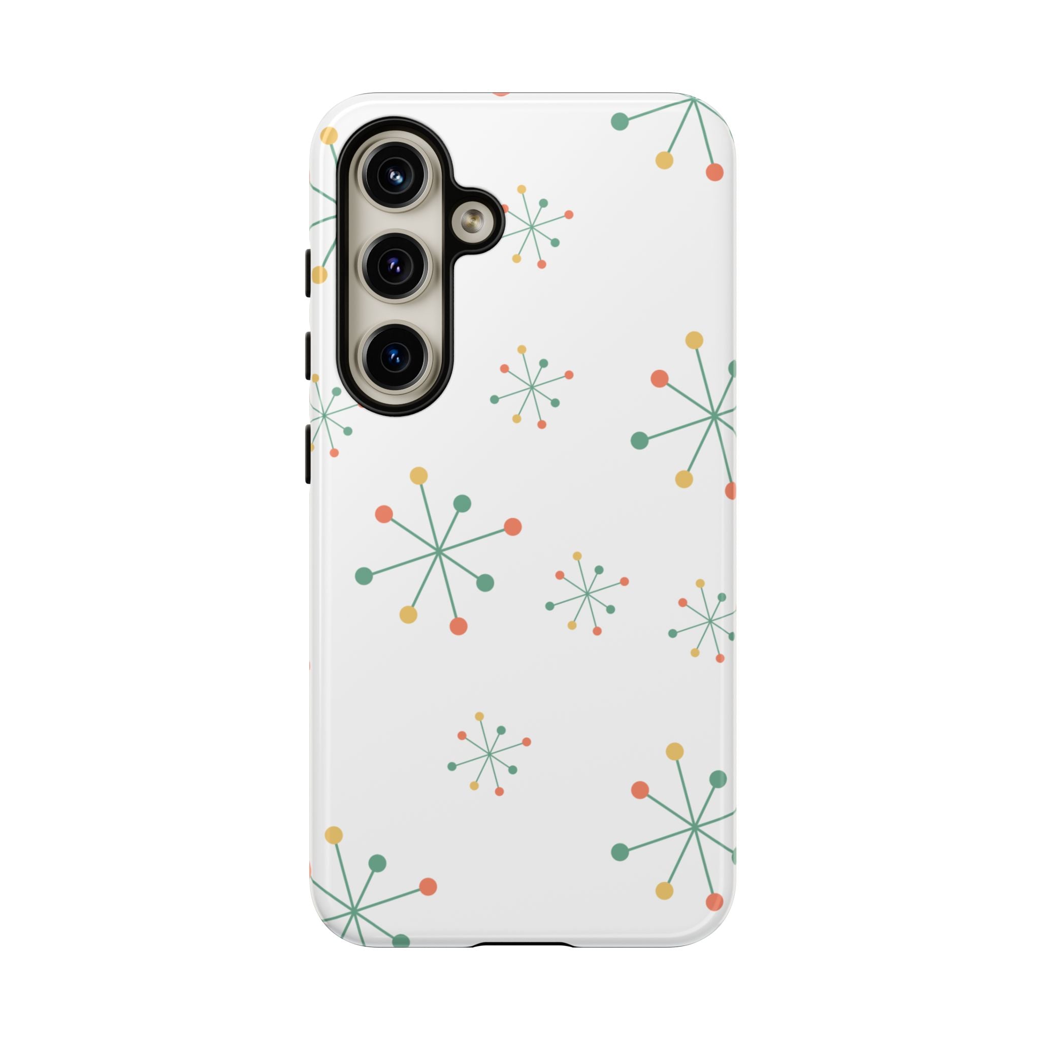 Mid-Century Modern Phone Case for iPhone, Samsung Galaxy, Google Pixel Retro Atomic Starburst Design, Durable Protection, Vintage Style
