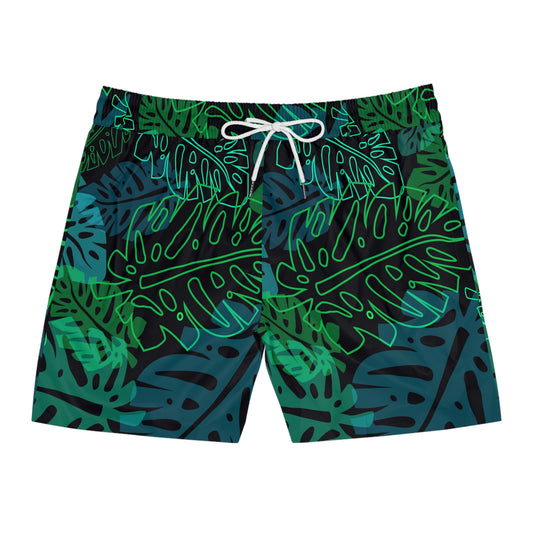 Night Time Men's Mid-Length Swim Shorts Boardshorts Mens Swim Trunks