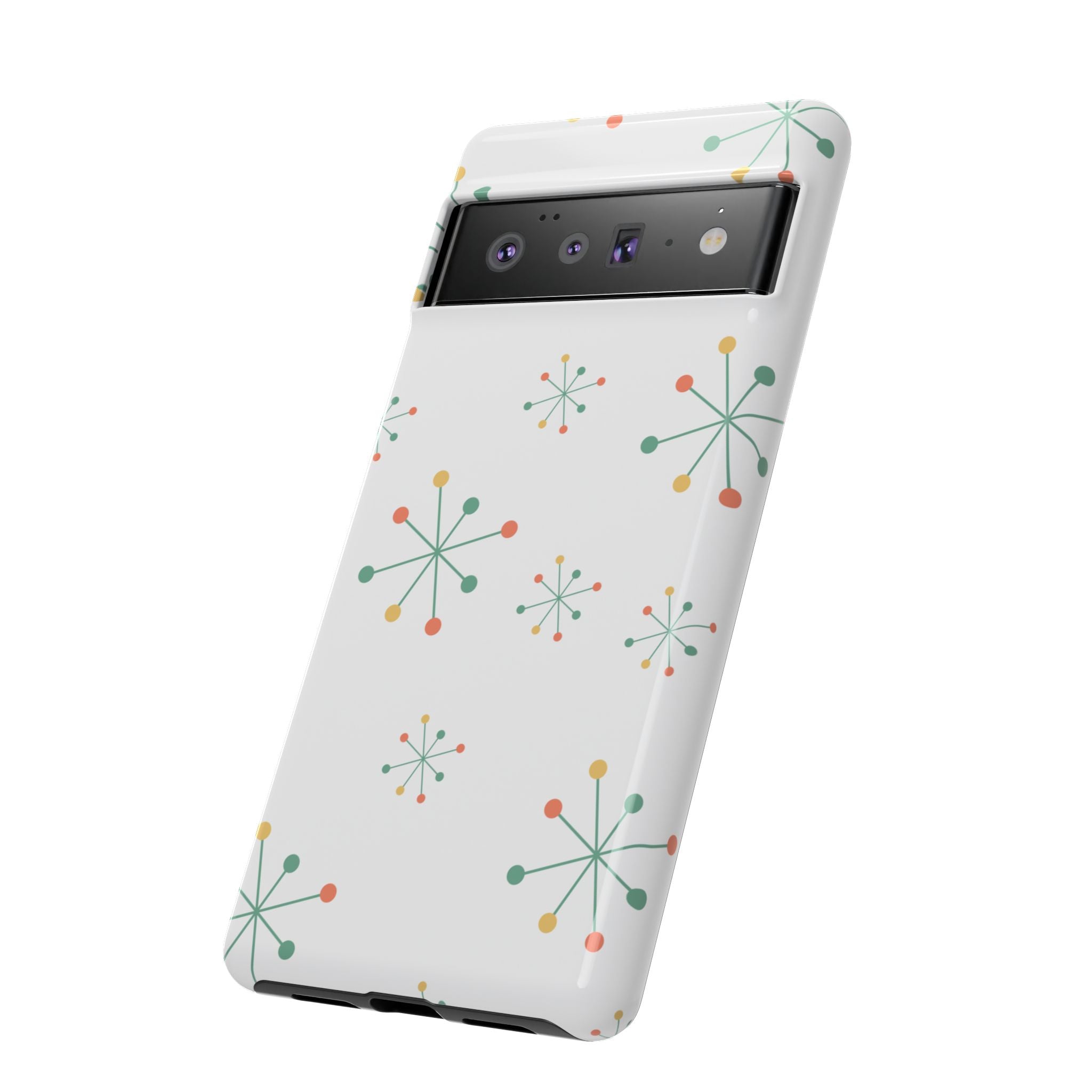 Mid-Century Modern Phone Case for iPhone, Samsung Galaxy, Google Pixel Retro Atomic Starburst Design, Durable Protection, Vintage Style