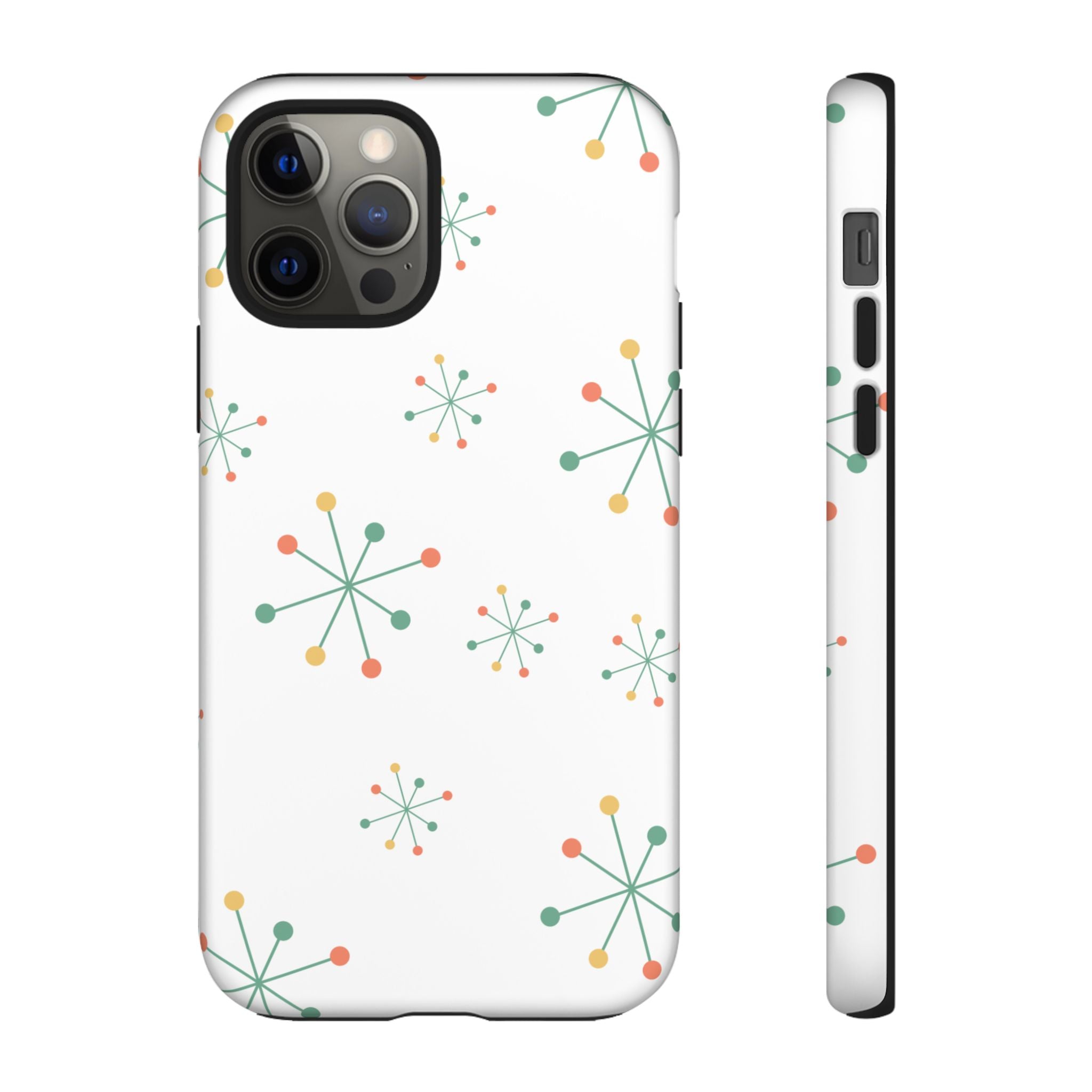 Mid-Century Modern Phone Case for iPhone, Samsung Galaxy, Google Pixel Retro Atomic Starburst Design, Durable Protection, Vintage Style
