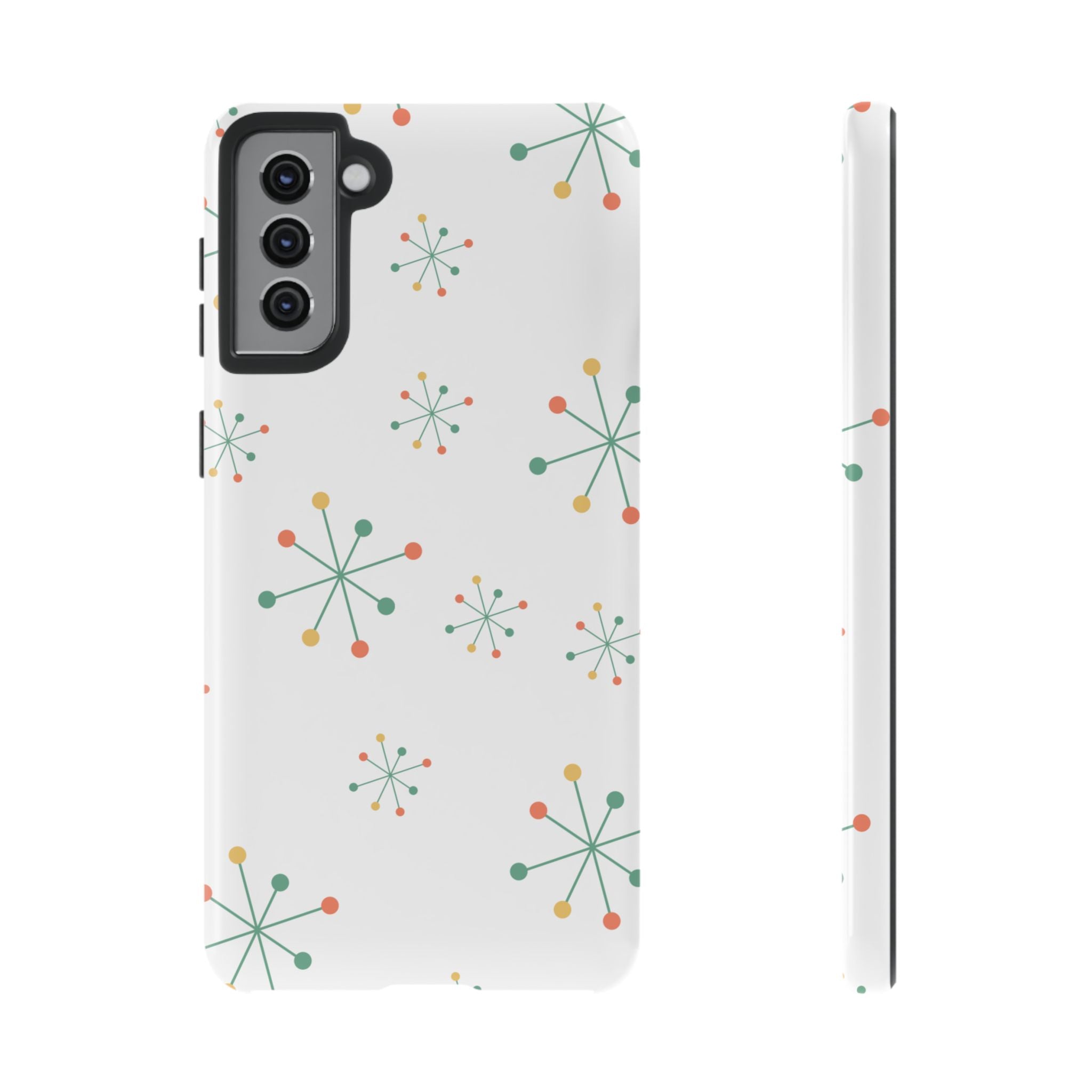 Mid-Century Modern Phone Case for iPhone, Samsung Galaxy, Google Pixel Retro Atomic Starburst Design, Durable Protection, Vintage Style