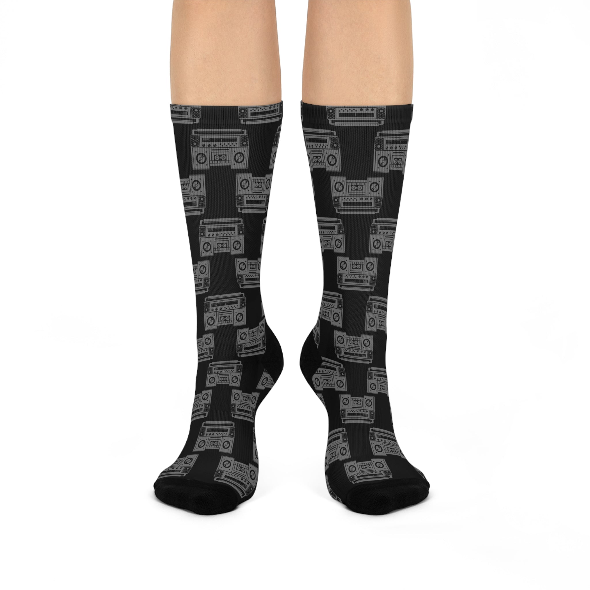 Retro Boombox Crew Socks: Fun Music Lover Gift