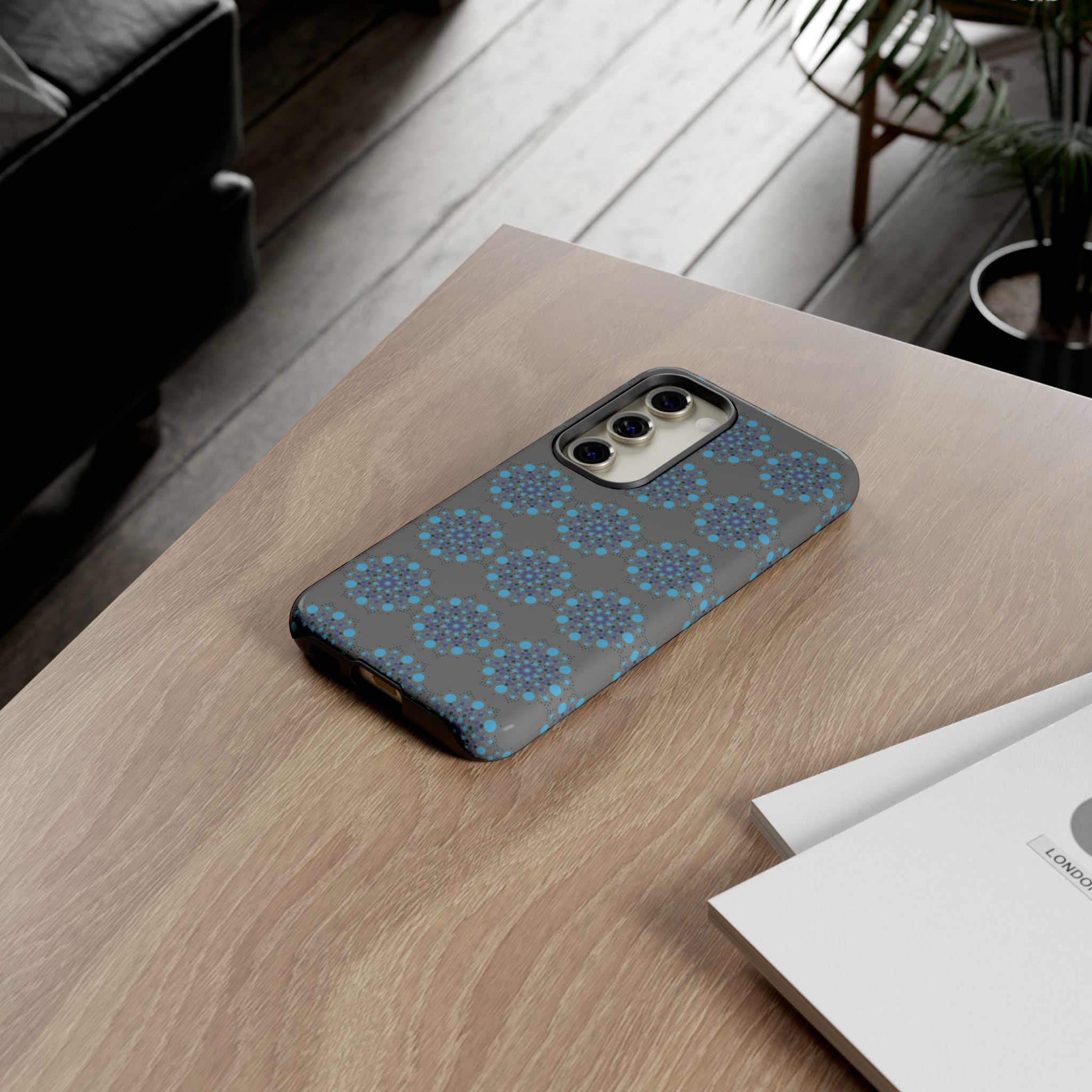 lue Geometric Phone Case for iPhone, Samsung, Google - Abstract Pattern, Protective Cover, Modern Art Phone Case, Gift for Her