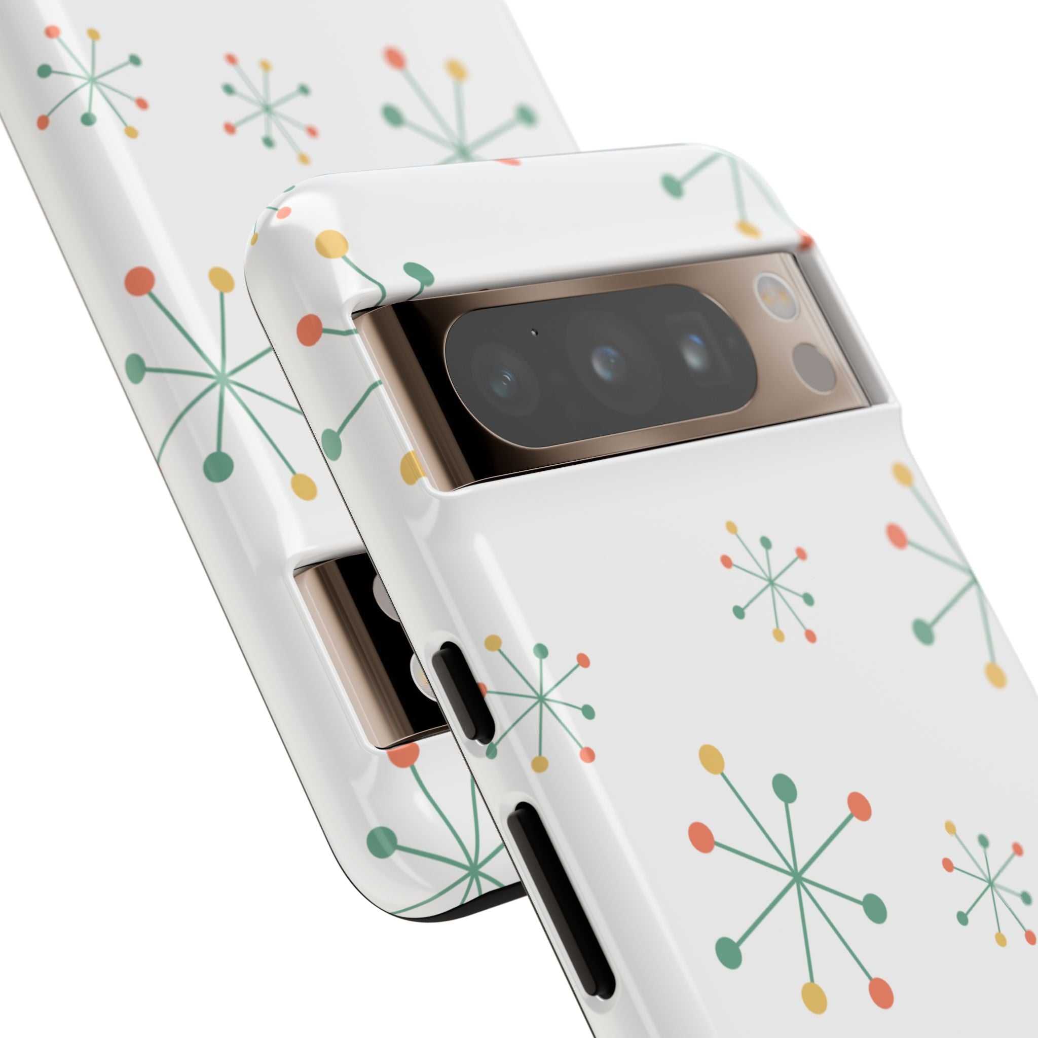 Mid-Century Modern Phone Case for iPhone, Samsung Galaxy, Google Pixel Retro Atomic Starburst Design, Durable Protection, Vintage Style
