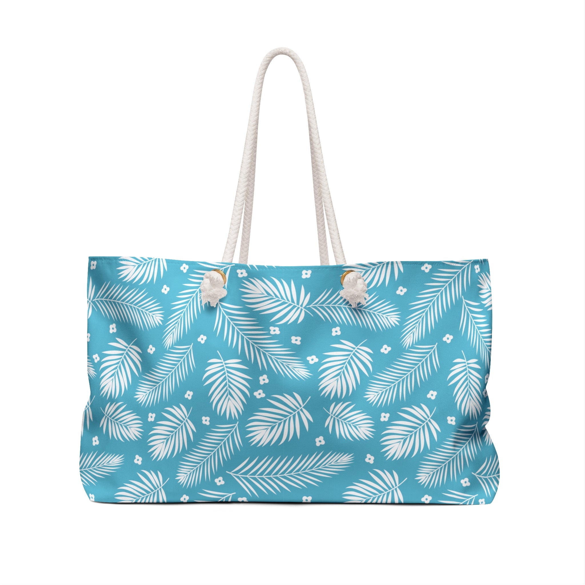 Teal Palm Leaf Weekender Bag