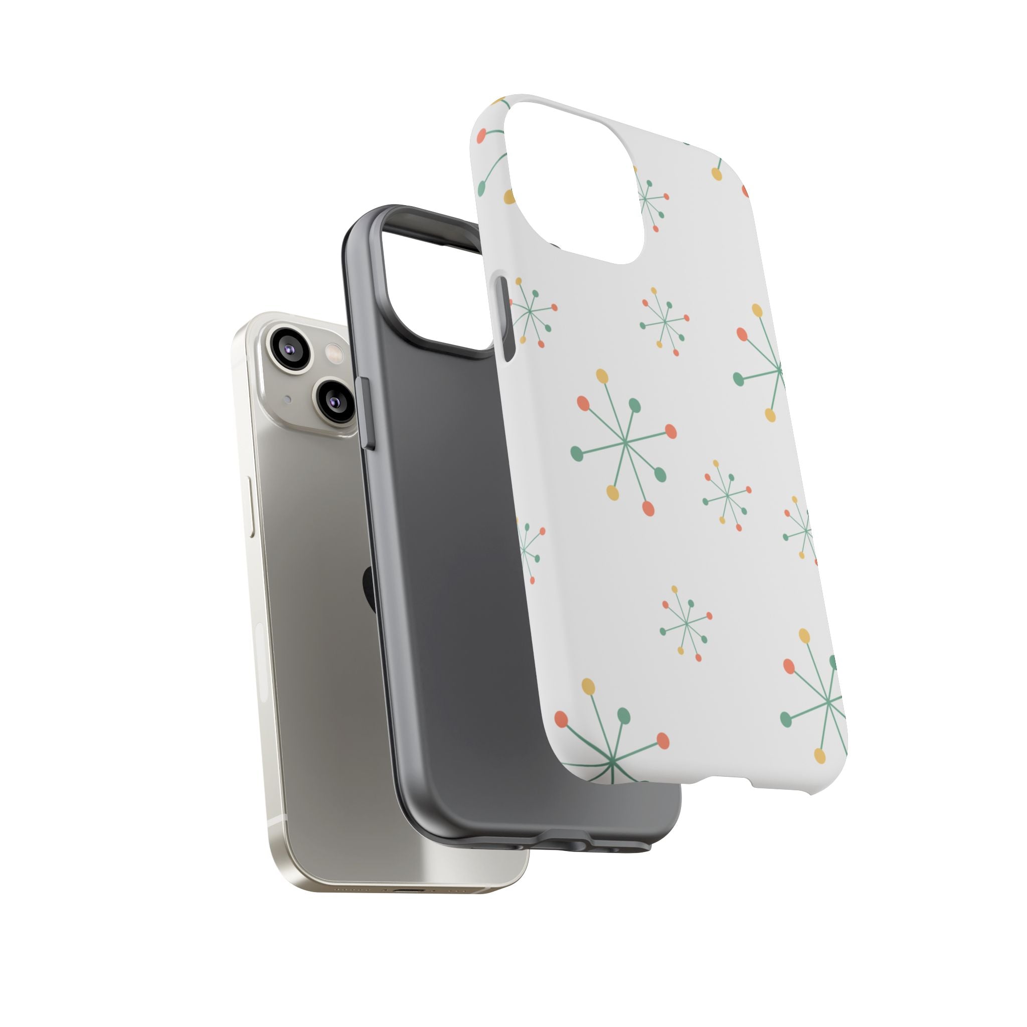 Mid-Century Modern Phone Case for iPhone, Samsung Galaxy, Google Pixel Retro Atomic Starburst Design, Durable Protection, Vintage Style