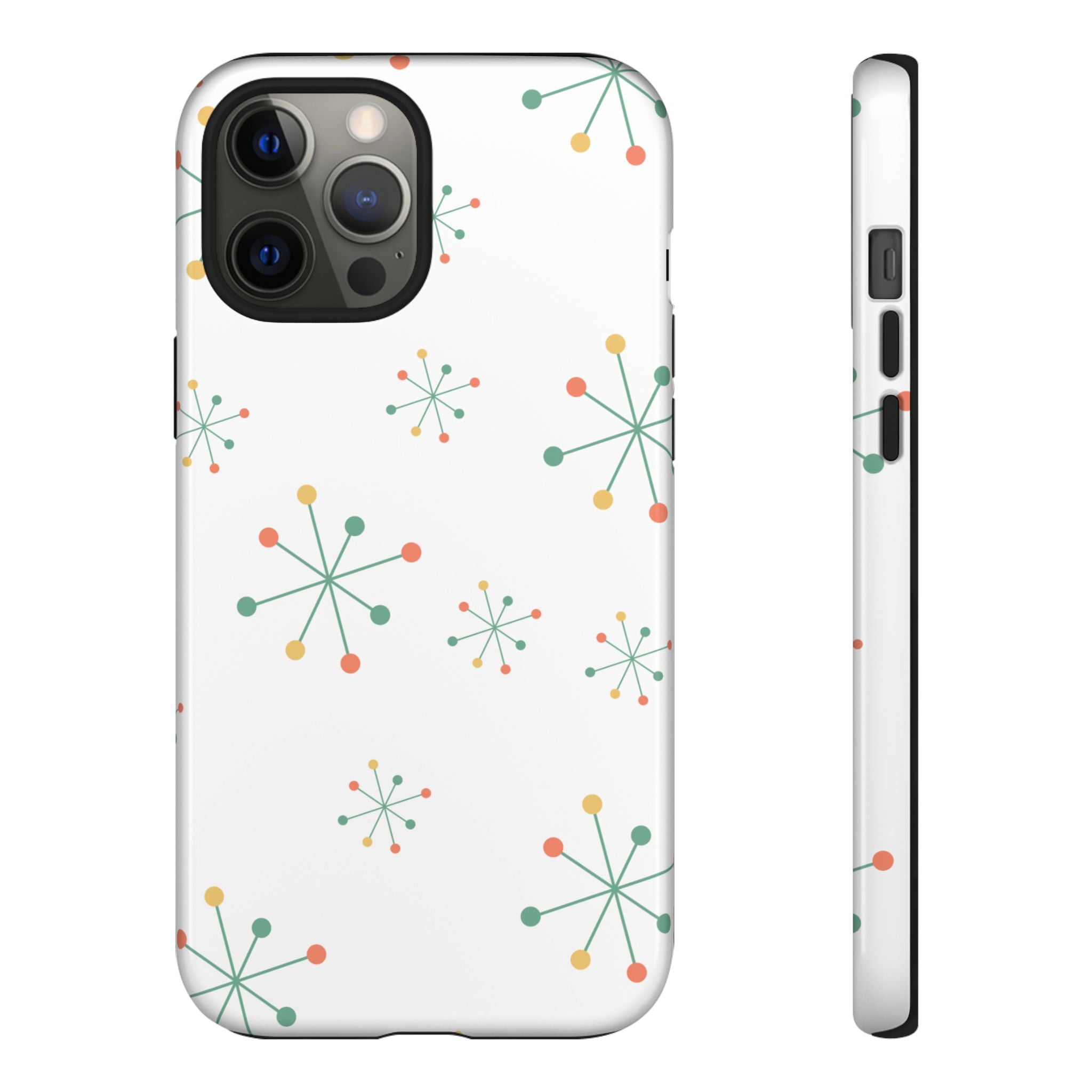 Mid-Century Modern Phone Case for iPhone, Samsung Galaxy, Google Pixel Retro Atomic Starburst Design, Durable Protection, Vintage Style