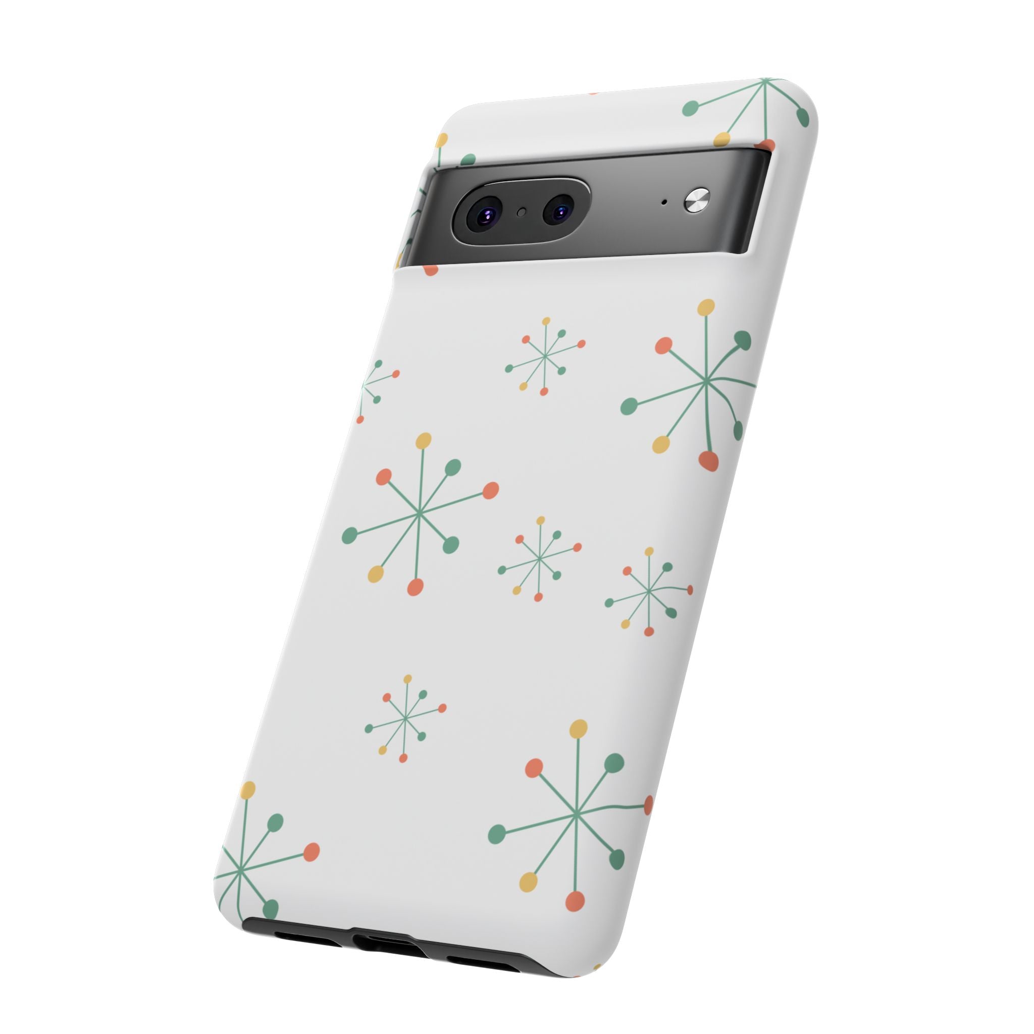 Mid-Century Modern Phone Case for iPhone, Samsung Galaxy, Google Pixel Retro Atomic Starburst Design, Durable Protection, Vintage Style