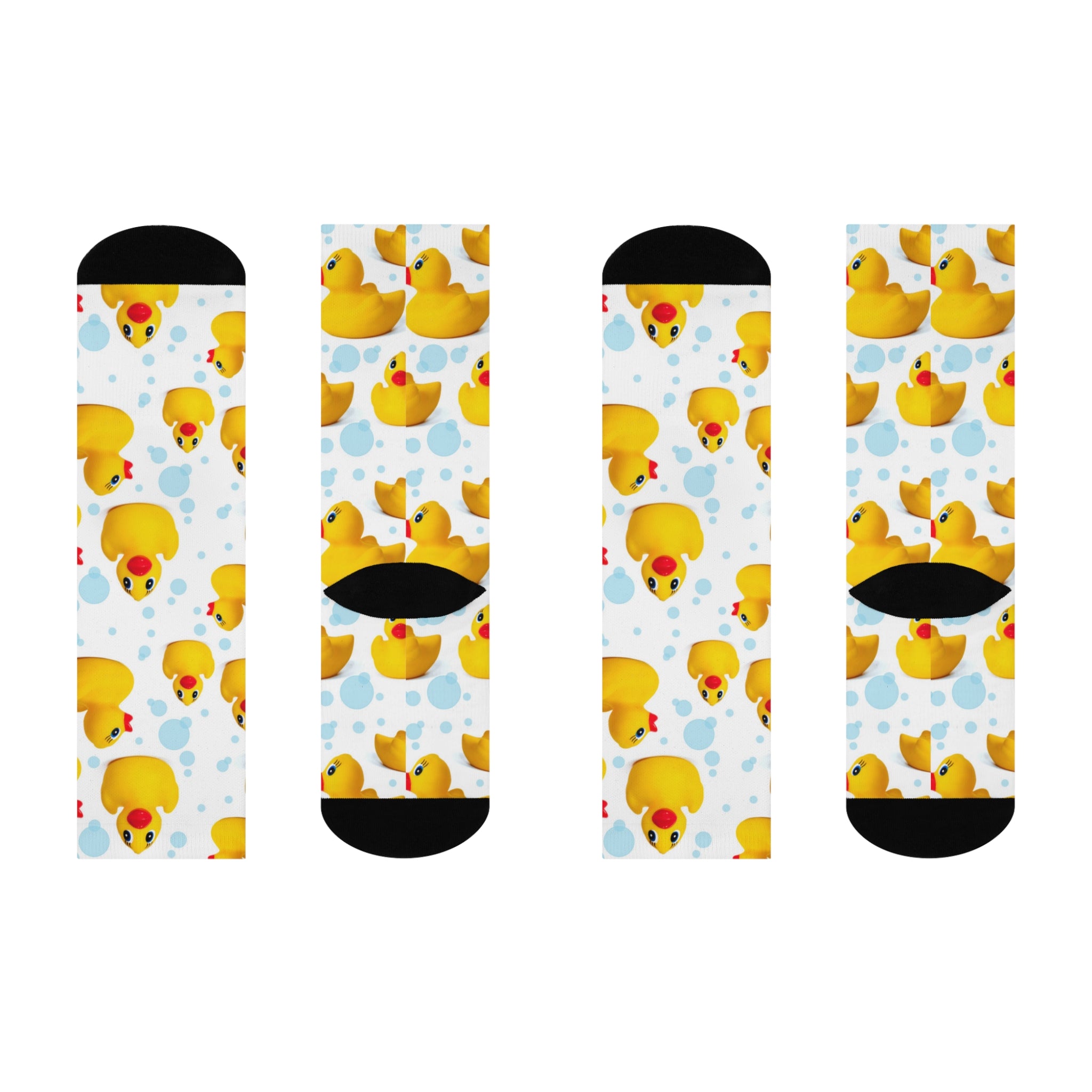Rubber Ducky Cushioned Crew Socks Duck Print Socks Animal Print Bathtime Fun Socks