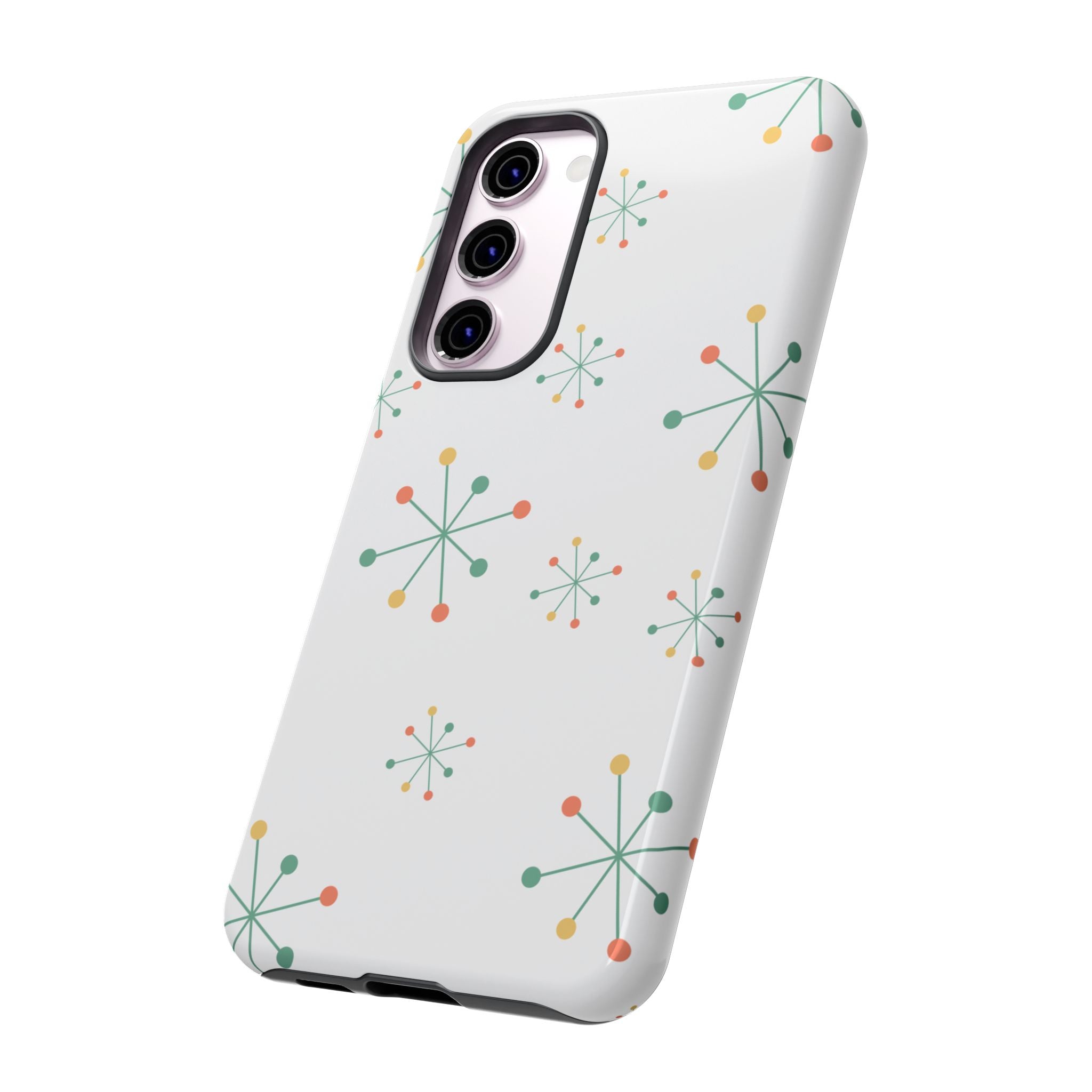 Mid-Century Modern Phone Case for iPhone, Samsung Galaxy, Google Pixel Retro Atomic Starburst Design, Durable Protection, Vintage Style