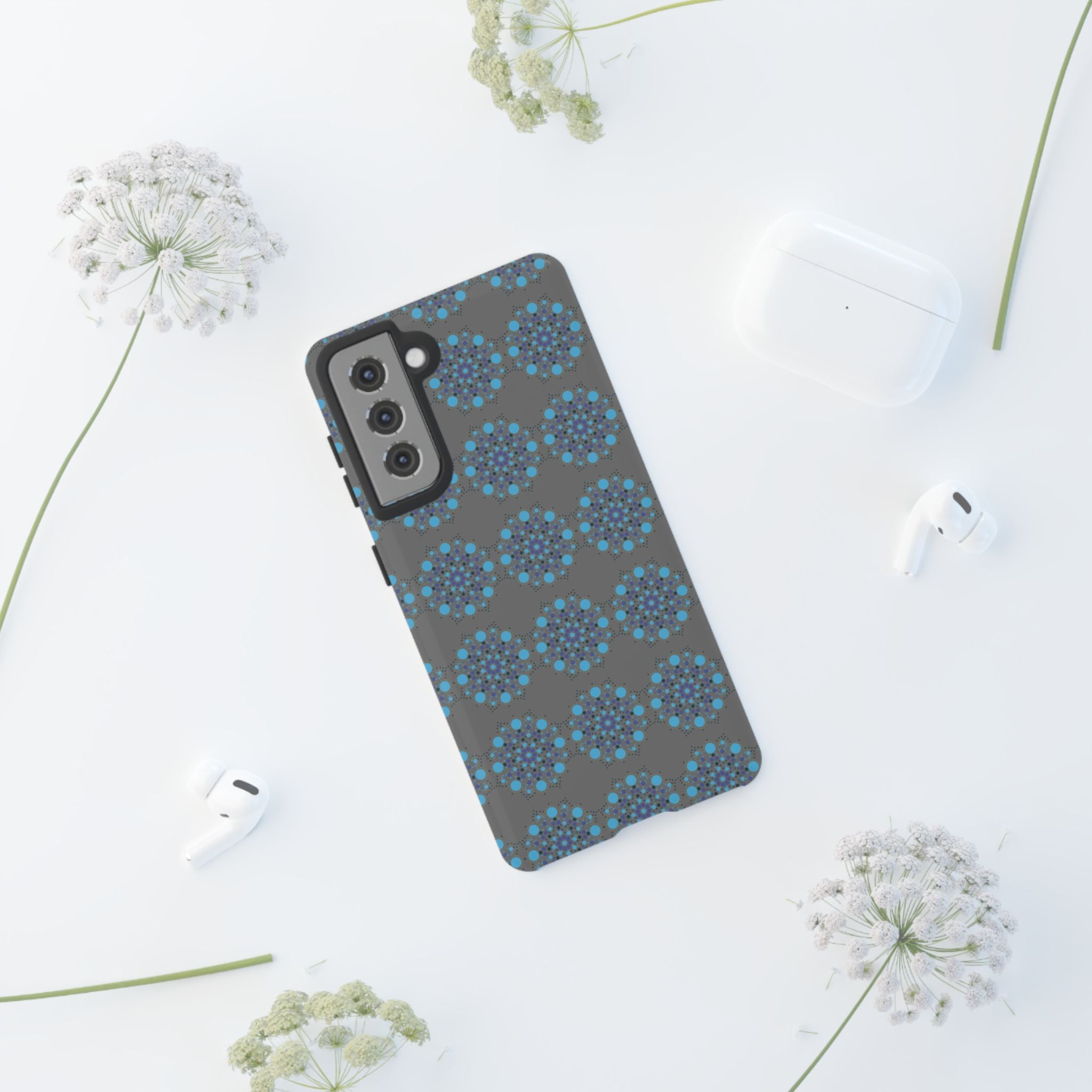 lue Geometric Phone Case for iPhone, Samsung, Google - Abstract Pattern, Protective Cover, Modern Art Phone Case, Gift for Her