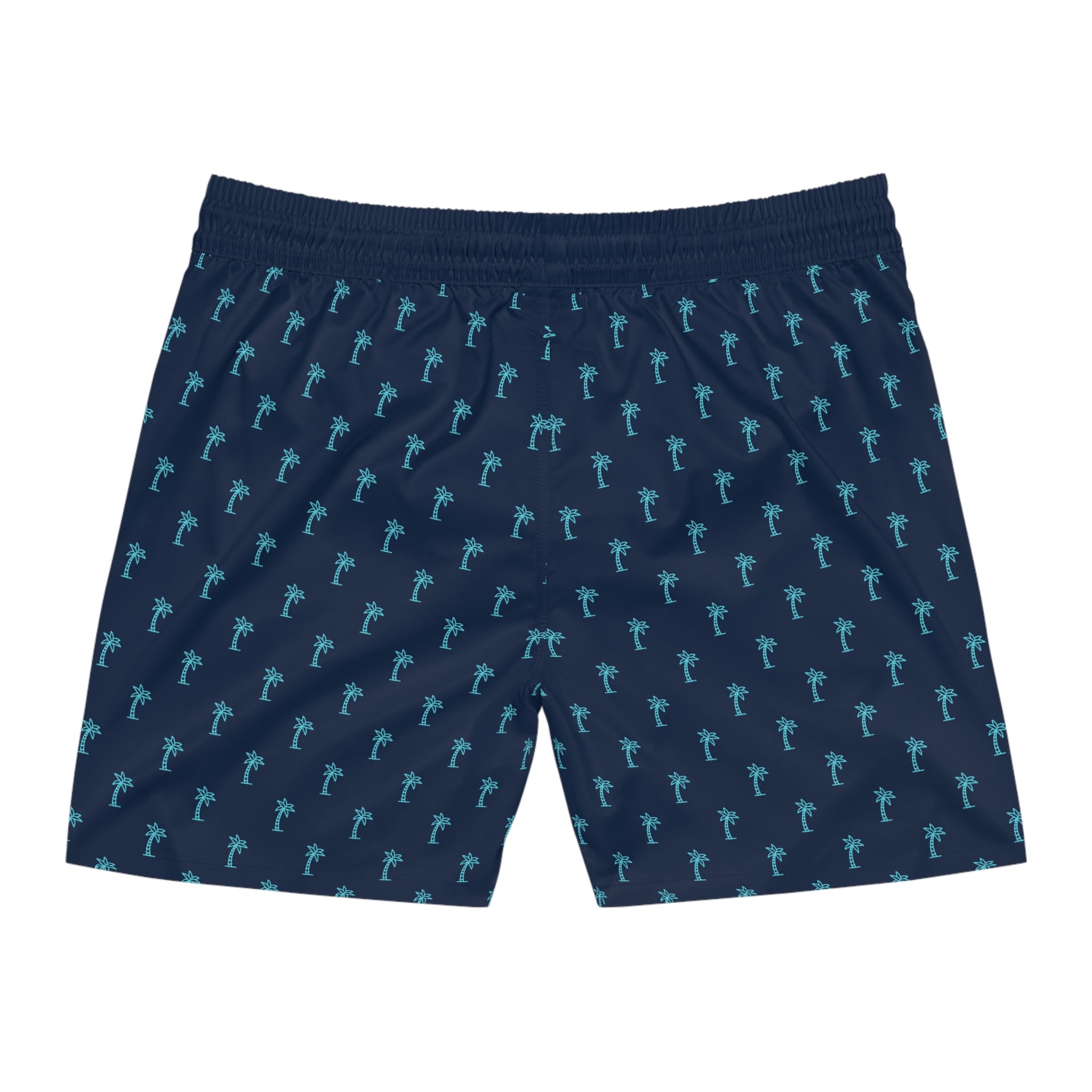 Men's Swim Shorts with Palm Tree Pattern | Lightweight Mid-Length Swim Trunks