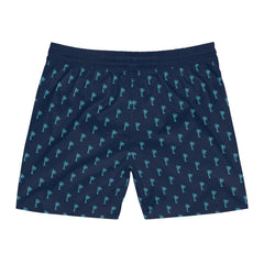 Men's Swim Shorts with Palm Tree Pattern | Lightweight Mid-Length Swim Trunks