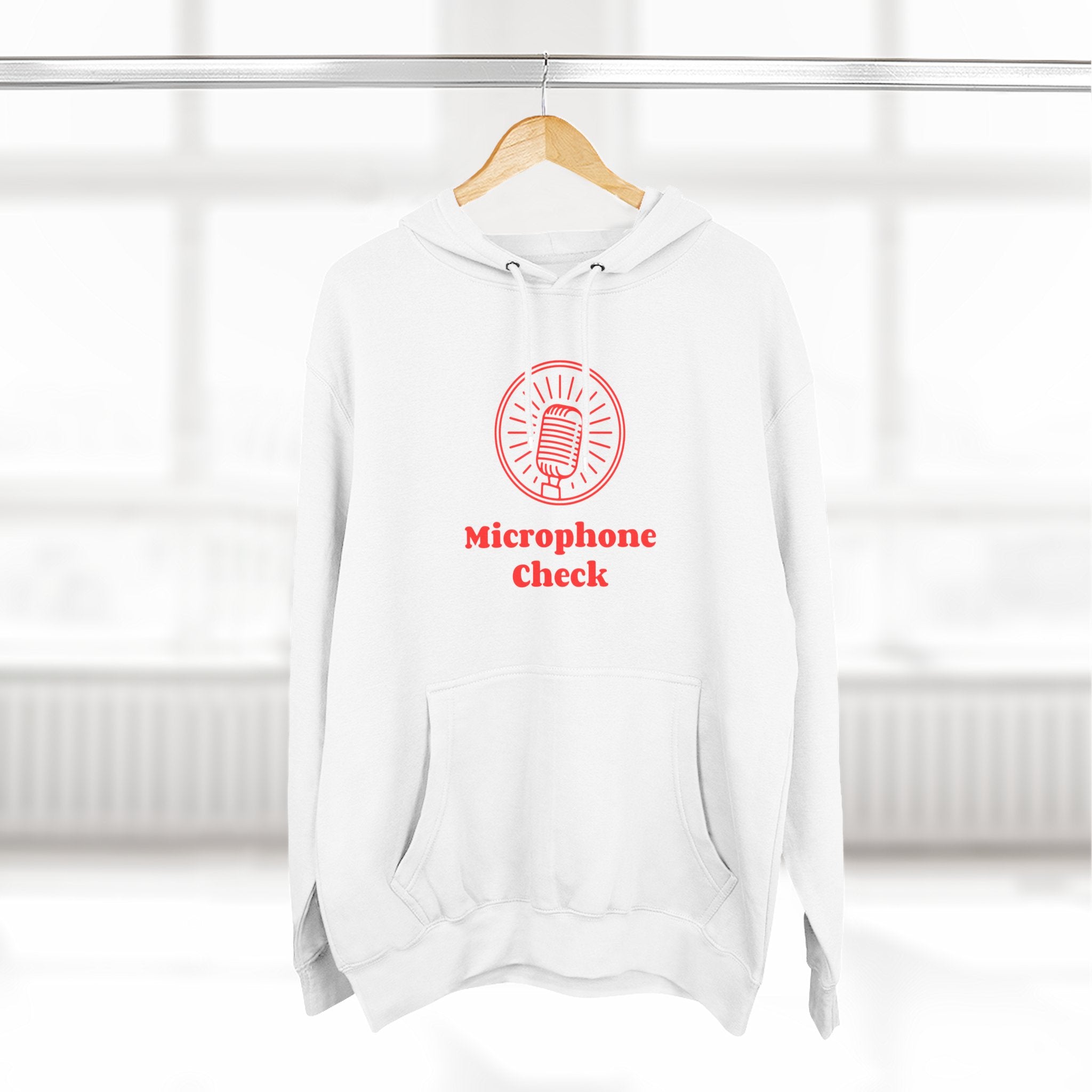 Microphone Check Three-Panel Fleece Hoodie