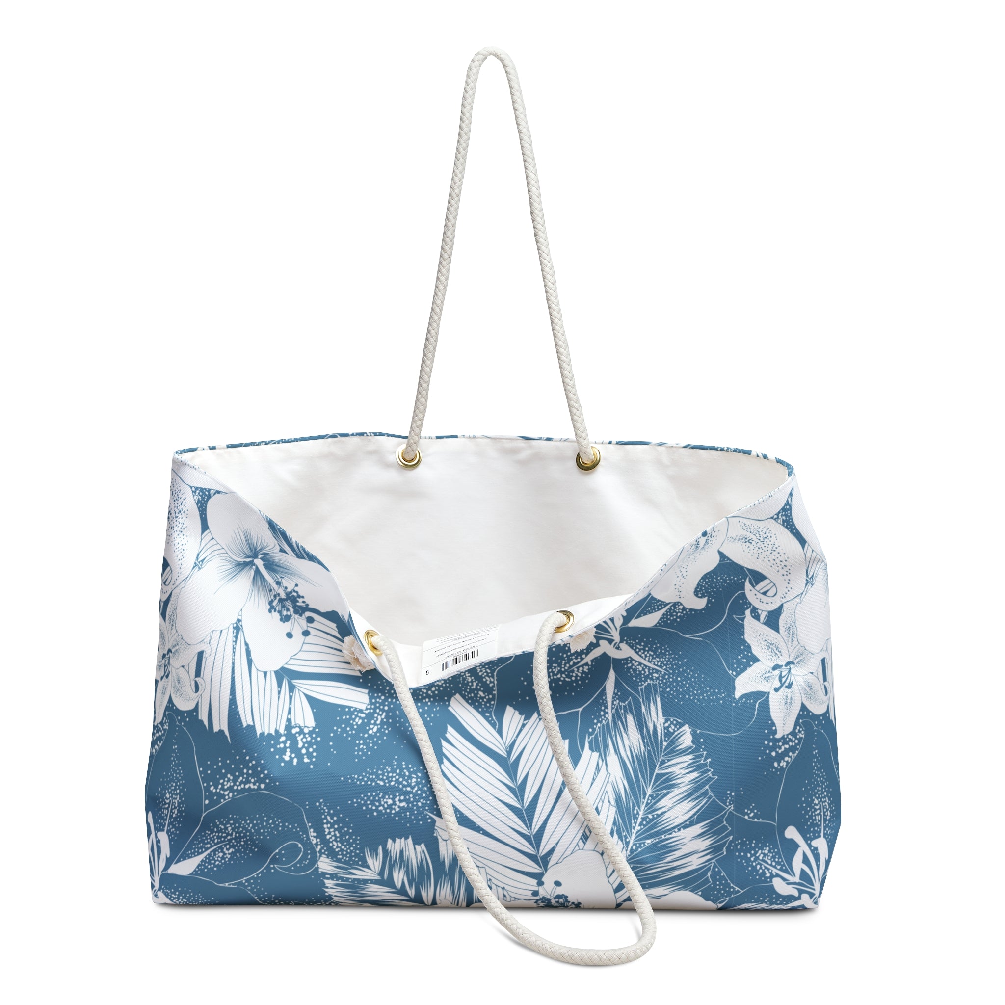 Blue Tropical Floral Weekender Bag