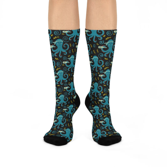 Funny Octopus Print Socks: Novelty Ocean Animal Socks