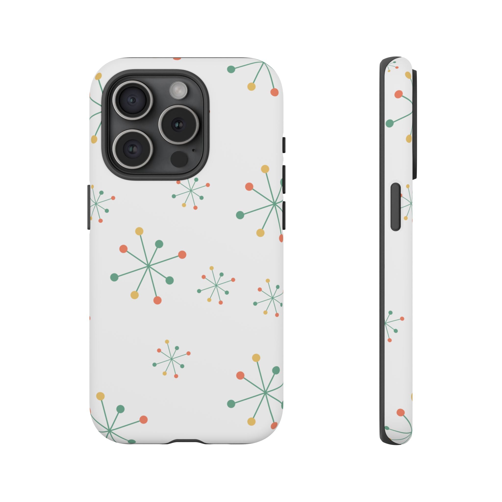 Mid-Century Modern Phone Case for iPhone, Samsung Galaxy, Google Pixel Retro Atomic Starburst Design, Durable Protection, Vintage Style