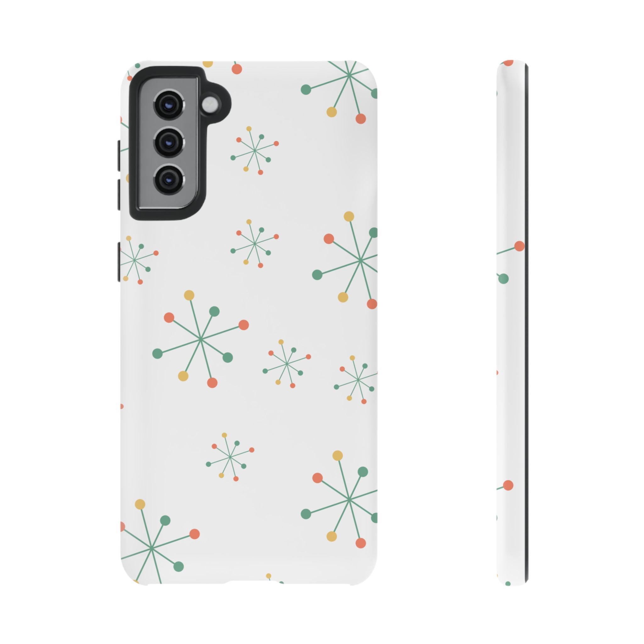 Mid-Century Modern Phone Case for iPhone, Samsung Galaxy, Google Pixel Retro Atomic Starburst Design, Durable Protection, Vintage Style