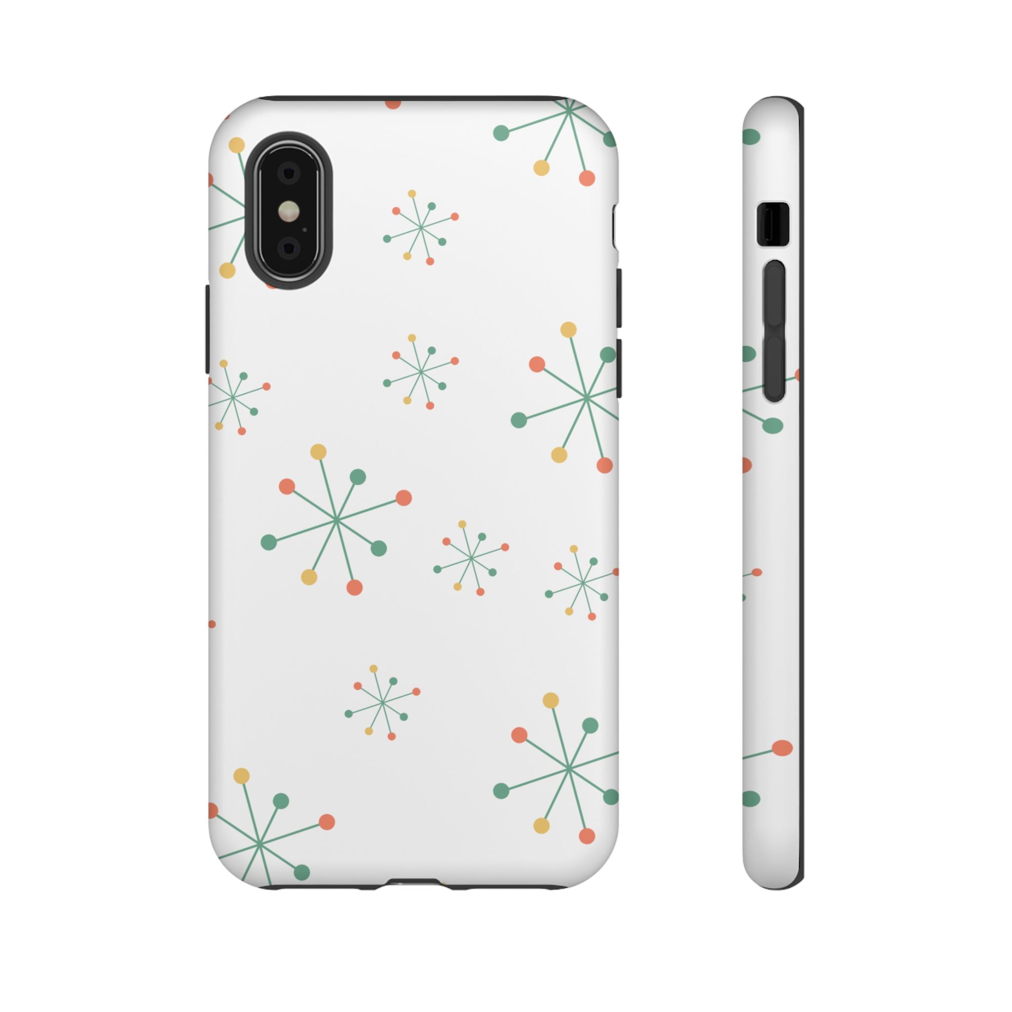 Mid-Century Modern Phone Case for iPhone, Samsung Galaxy, Google Pixel Retro Atomic Starburst Design, Durable Protection, Vintage Style