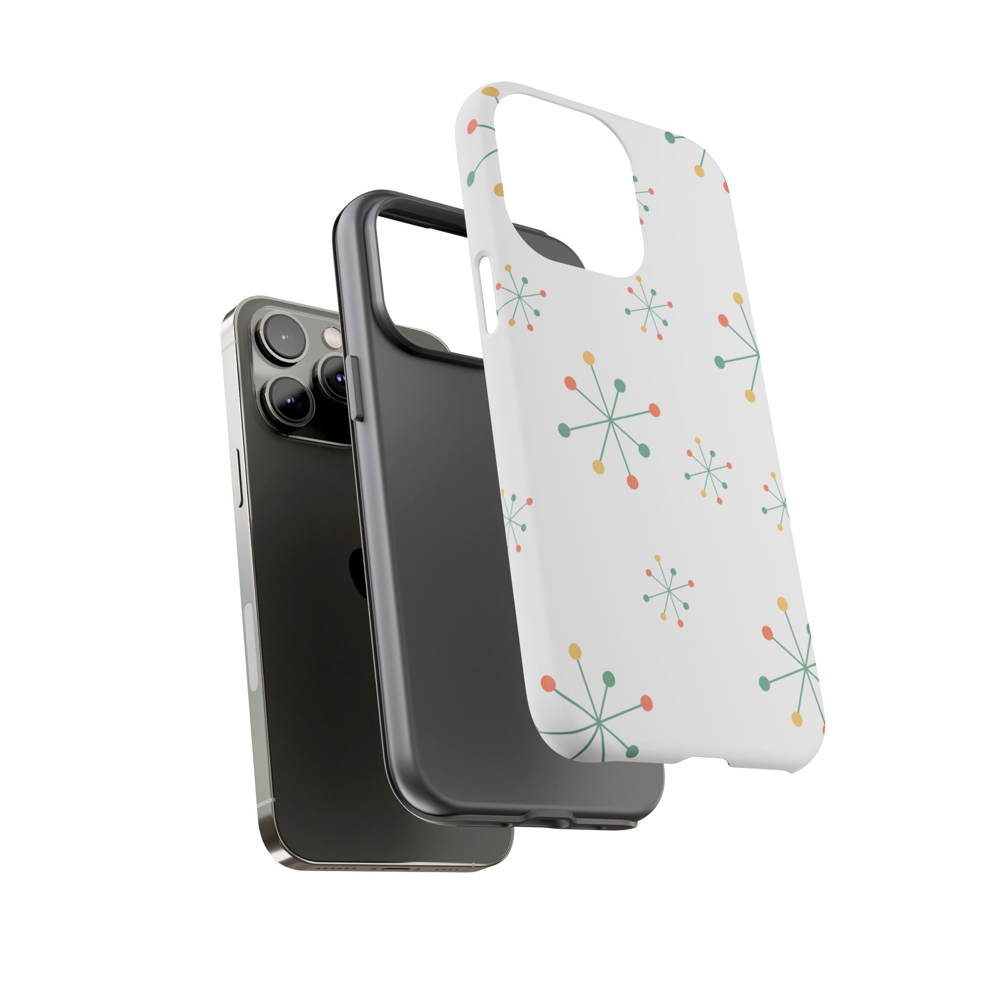 Mid-Century Modern Phone Case for iPhone, Samsung Galaxy, Google Pixel Retro Atomic Starburst Design, Durable Protection, Vintage Style