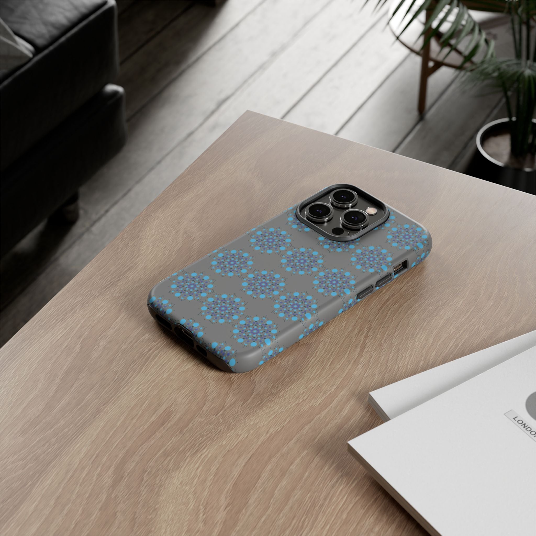 lue Geometric Phone Case for iPhone, Samsung, Google - Abstract Pattern, Protective Cover, Modern Art Phone Case, Gift for Her