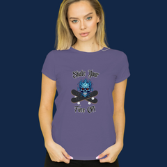 Skate T-Shirt Purple – Skull Skateboarder Graphic Tee