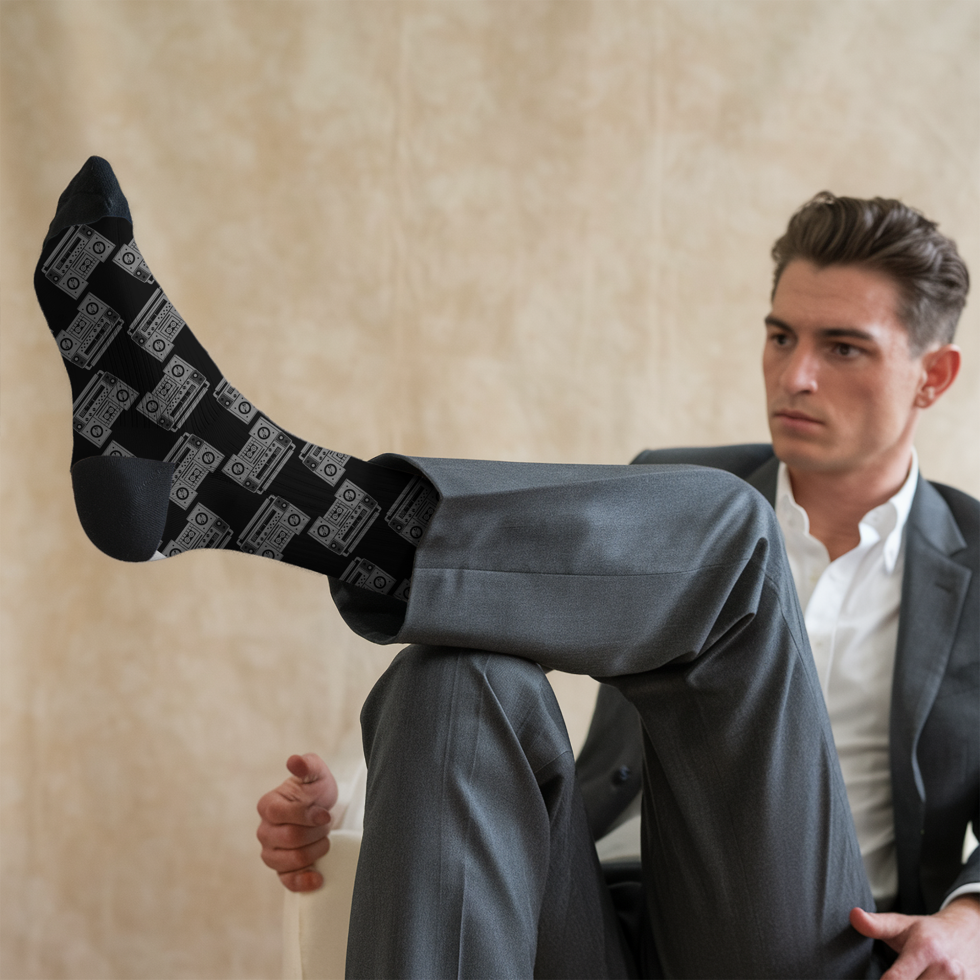 Retro Boombox Crew Socks: Fun Music Lover Gift