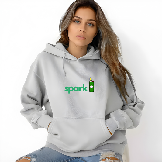 Cannabis Hoodie – “Spark” Lighter Graphic Unisex Pullover