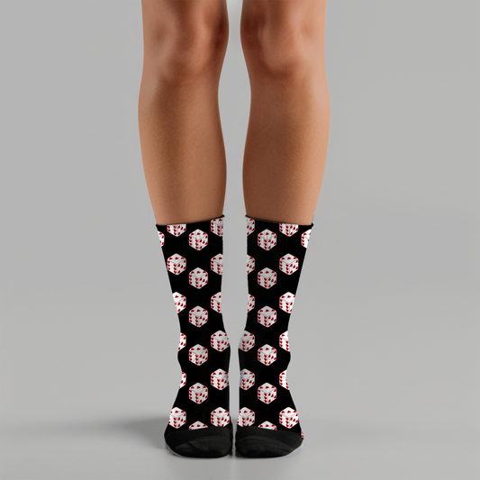 Valentines Day Socks | Cute Couples Black Dice Socks Gift