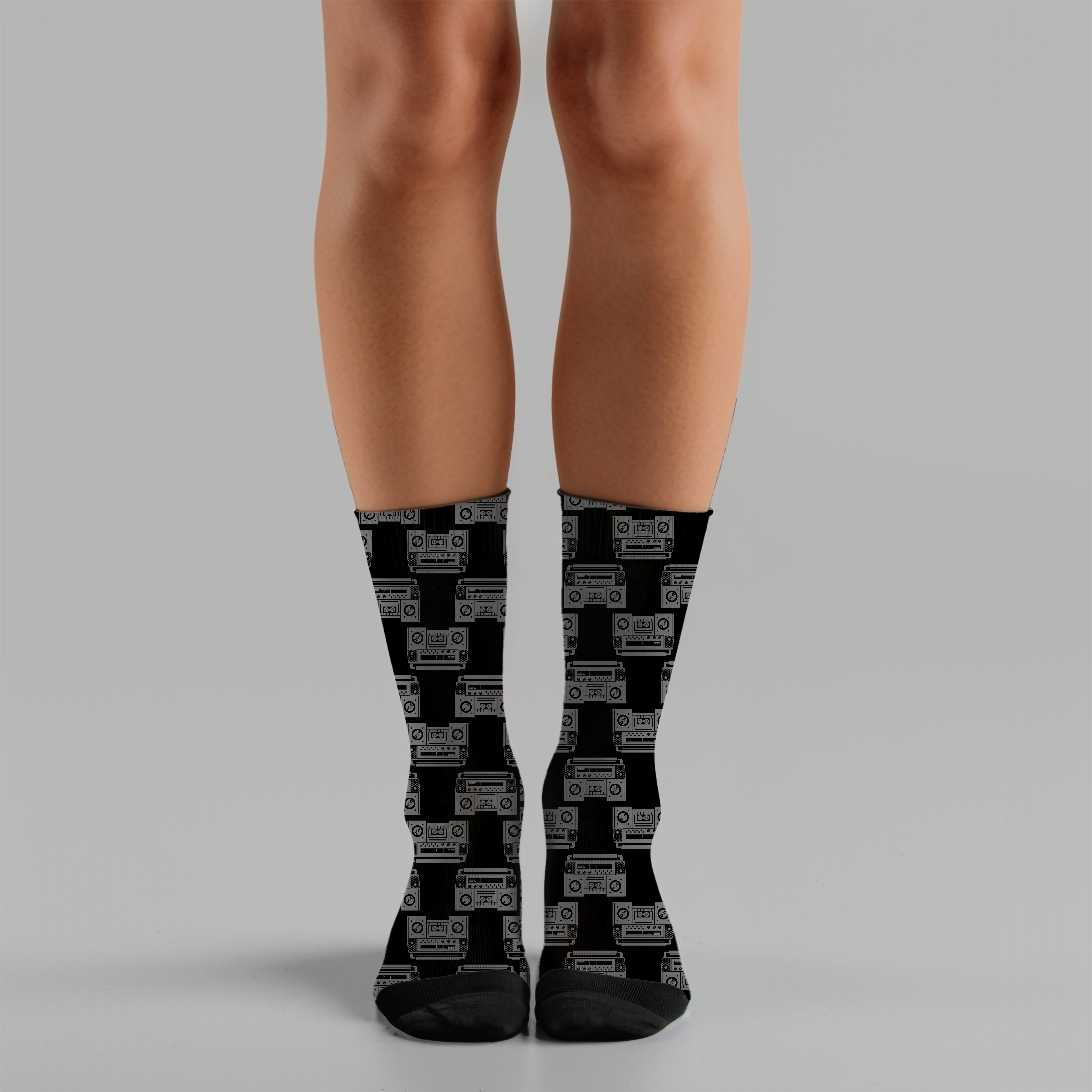 Retro Boom Box Socks Fun Music Lover Crew Socks Unique Gift for Men and Women