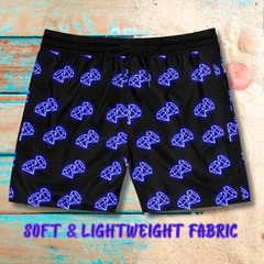 Mens Neon Swim Shorts Diamond Print Swim Trunks for Him Festival Beachwear Gift for Boyfriend Bachelor Party Pool Shorts Summer Style