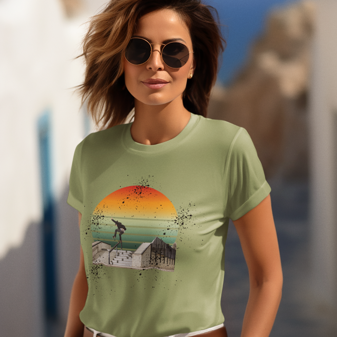 Sunset Skateboarding Graphic Tee - Classic Unisex Jersey Short Sleeve | Soft Cotton, Perfect Fit | Skateboarder T-Shirt