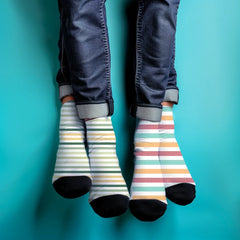 Striped Crew Socks: Cushioned Women's Socks, Summer Gift
