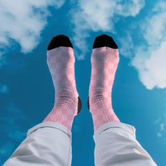 Pink Socks Checkered Unisex Crew Socks