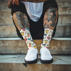 Retro Tattoo Socks Unisex Crew Socks