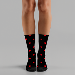 Valentine’s Day Black Heart Socks | Unisex Couples Gift