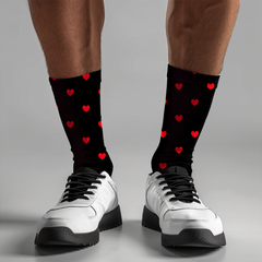 Valentine’s Day Black Heart Socks | Unisex Couples Gift