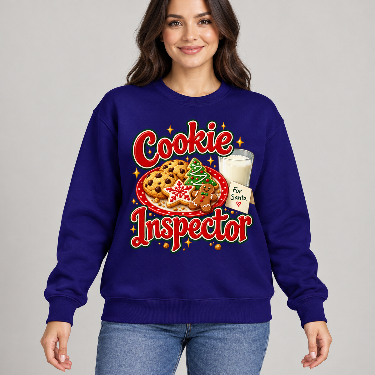 Cookie Inspector Christmas Sweater – Cookies & Milk Design