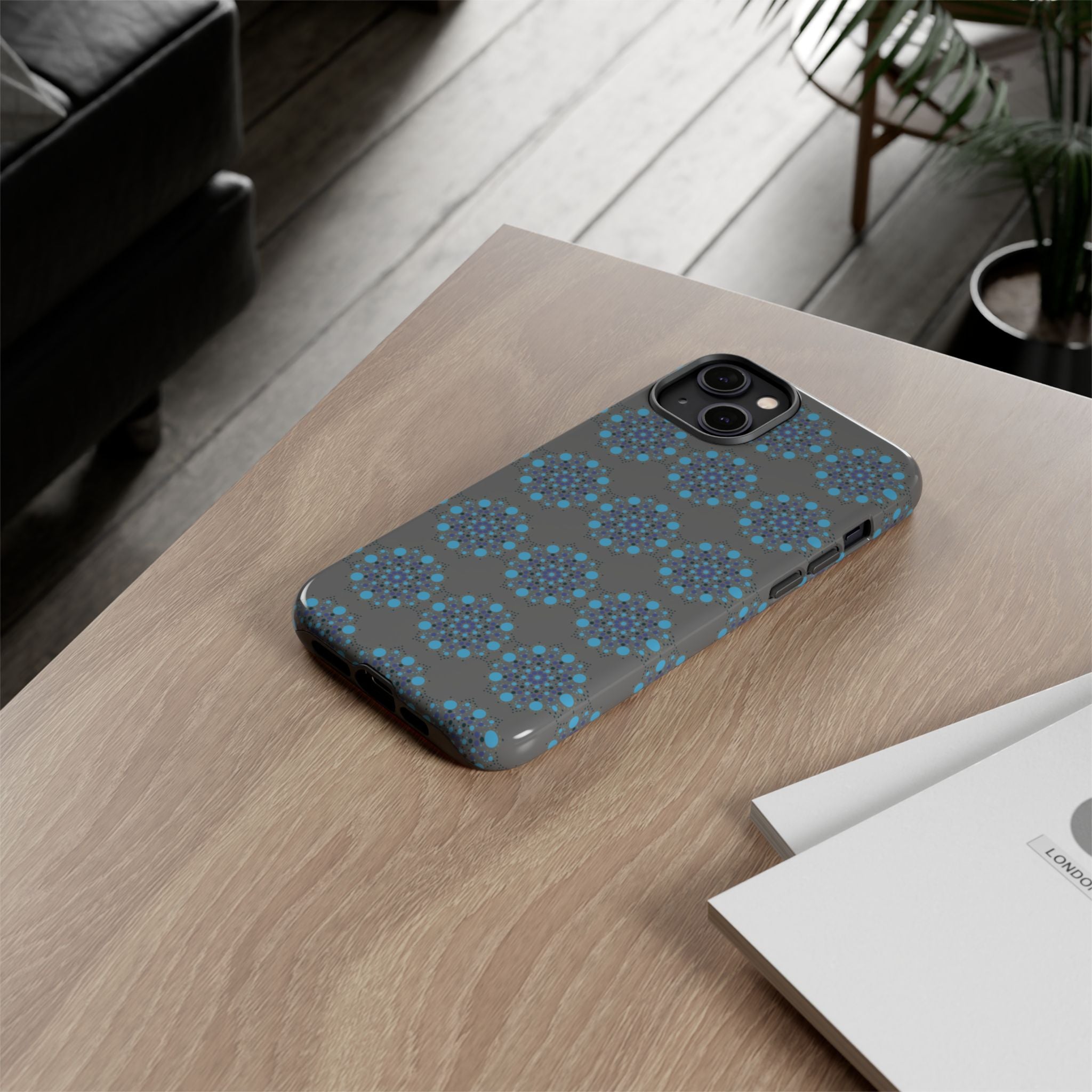 lue Geometric Phone Case for iPhone, Samsung, Google - Abstract Pattern, Protective Cover, Modern Art Phone Case, Gift for Her