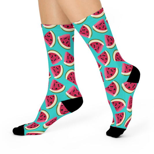Watermelon Slices Printed Crew Socks