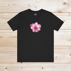 Black Shirt with Pink Flower Design Bella Canvas Unisex T-shirt with Floral SVG