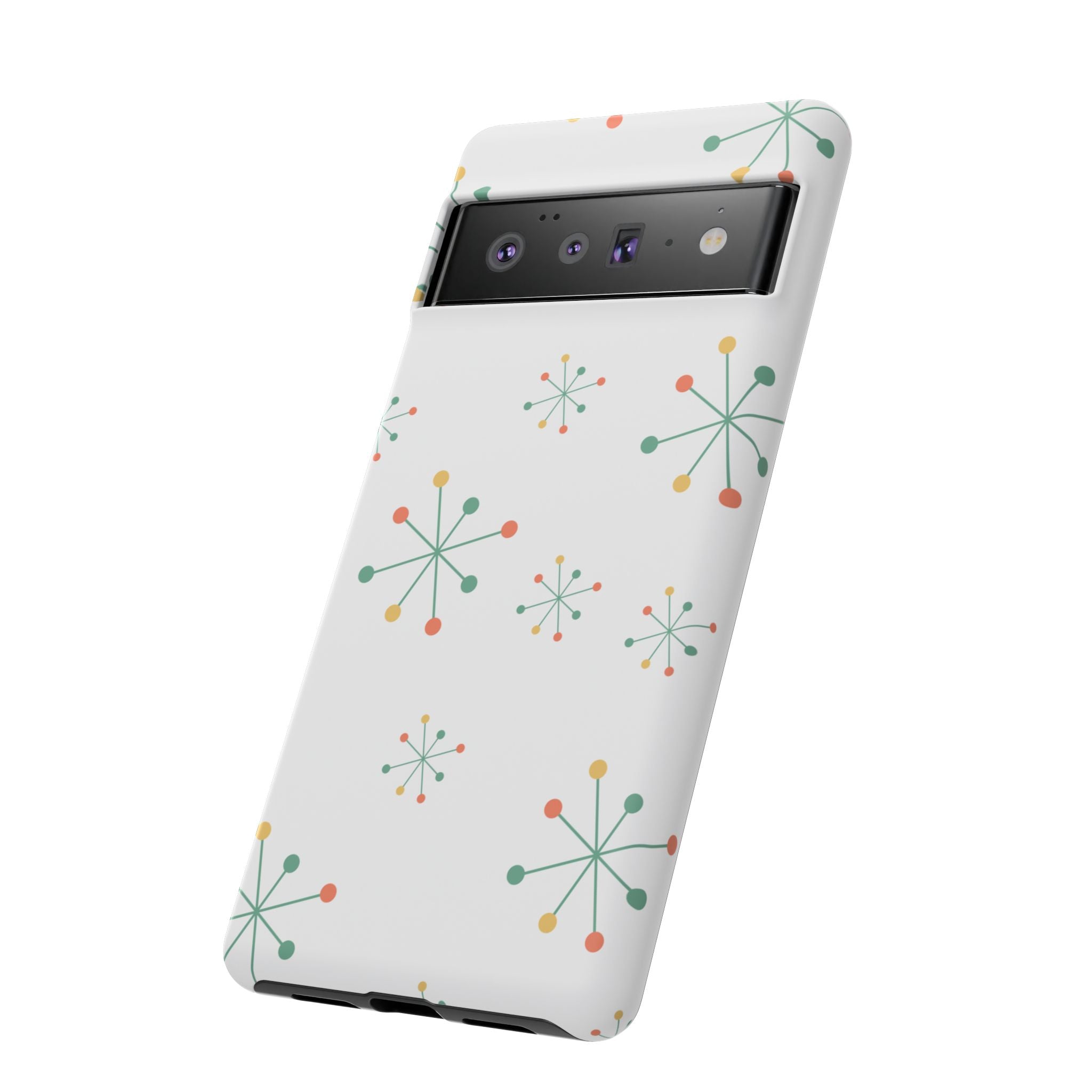 Mid-Century Modern Phone Case for iPhone, Samsung Galaxy, Google Pixel Retro Atomic Starburst Design, Durable Protection, Vintage Style