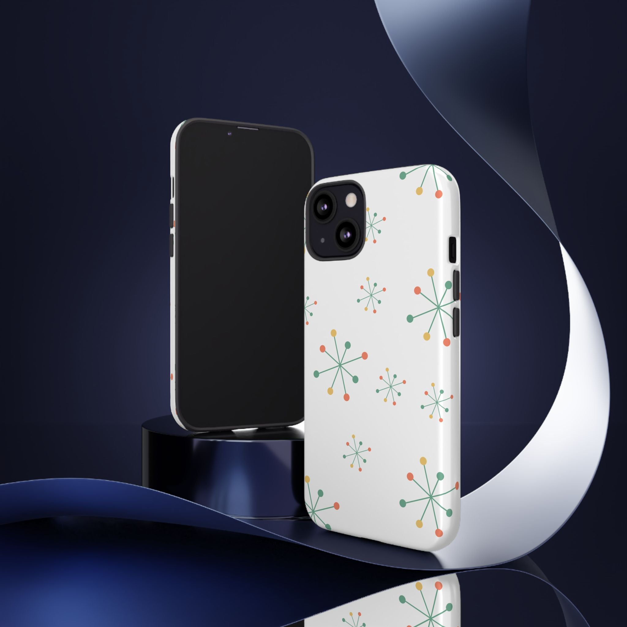 Mid-Century Modern Phone Case for iPhone, Samsung Galaxy, Google Pixel Retro Atomic Starburst Design, Durable Protection, Vintage Style